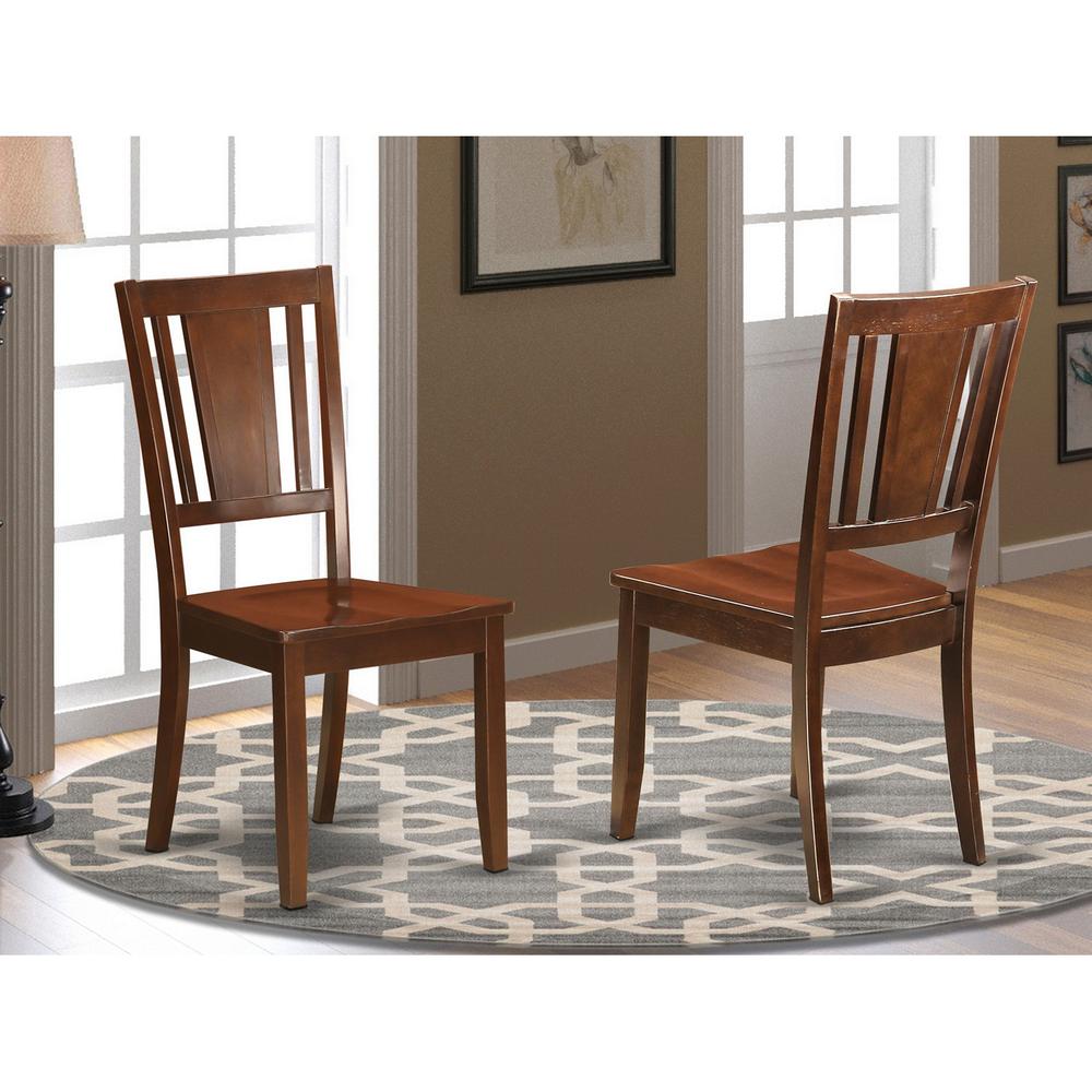 East West Furniture - ESDU3-MAH-W - 3-Pc Dining Table Set - 2 Dining Room Chairs and 1 Kitchen Dining Table (Mahogany Finish). Picture 3