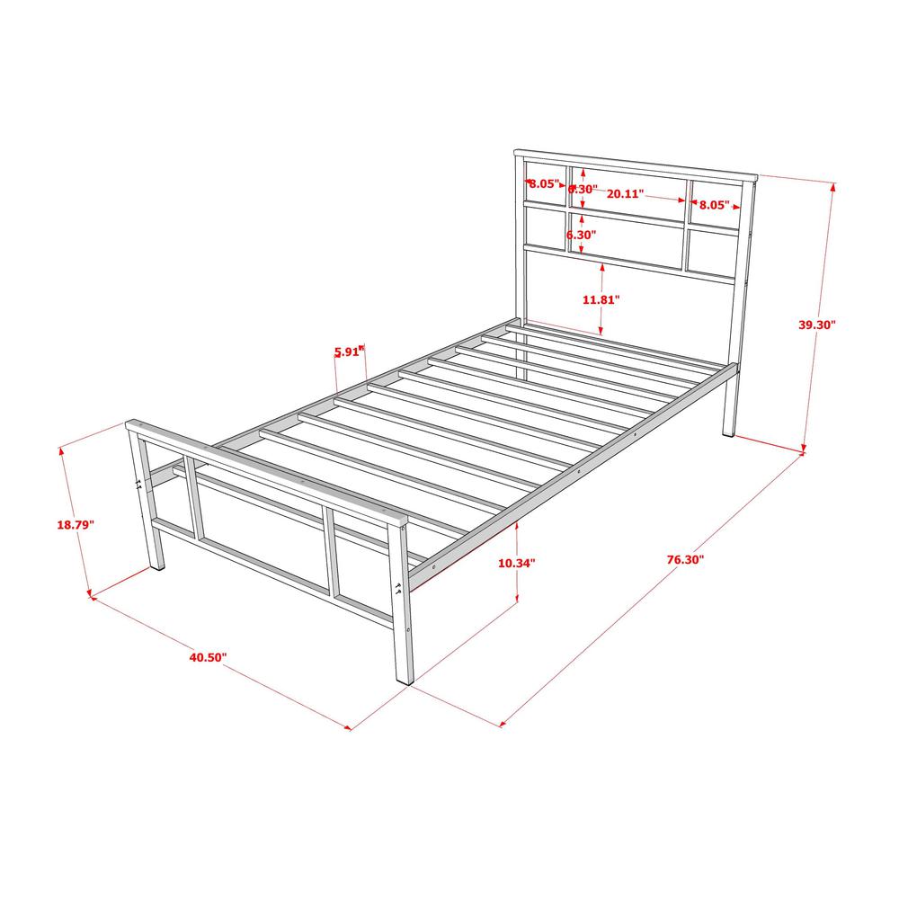 Ingram Modern Bed Frame with 4 Metal Legs - High-class Bed Frame in Powder Coating Black Color. Picture 7