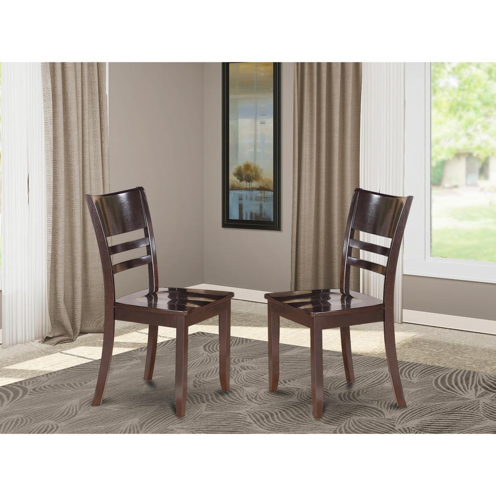 Lynfield  Dining  Chair  with  Wood  Seat  in  Cappuccino  Finish,  Set  of  2. Picture 1