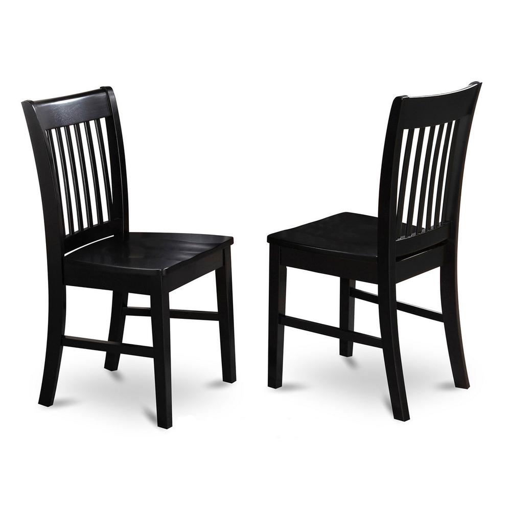 Norfolk  Dining  Chair  Wood  Seat  Black    Finish.,  Set  of  2. Picture 2