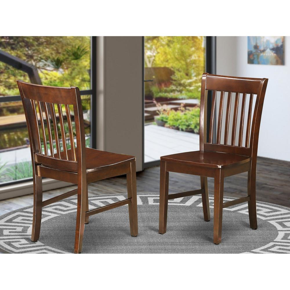 Norfolk  kitchen  dining  chair  with  Wood  Seat    -Mahogany  Finish.,  Set  of  2. The main picture.