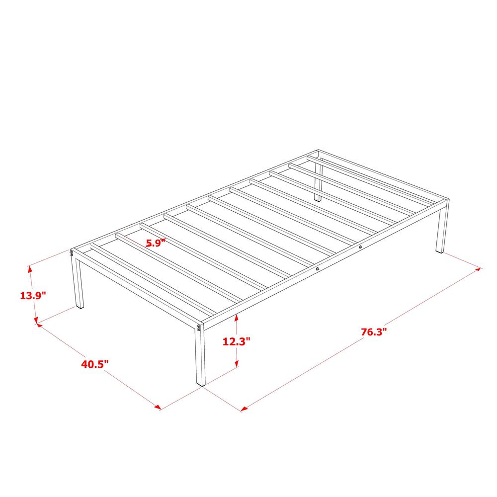 Norwich Modern Bed Frame with 4 Metal Legs - Magnificent Bed in Powder Coating Black Color. Picture 7