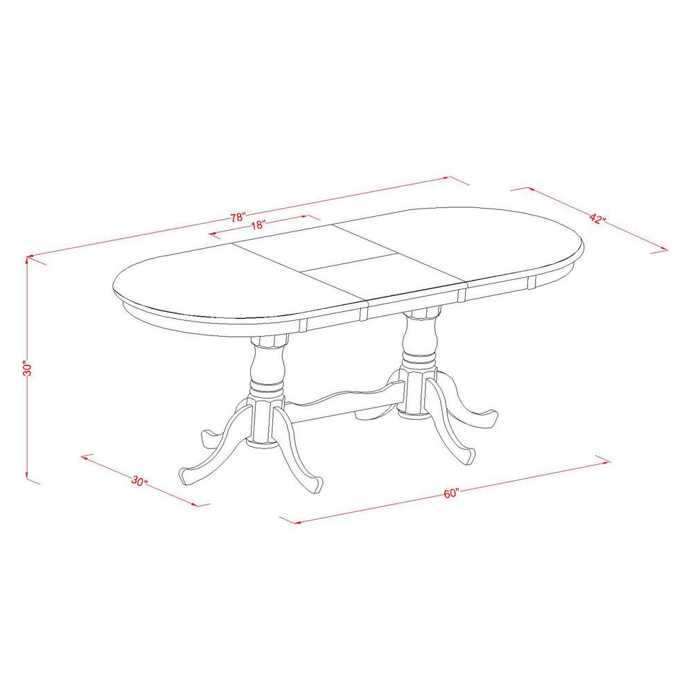 PLAI9-SBR-C 9 PC Dining room set-Dining Table and 8 Chairs for Dining room. Picture 3