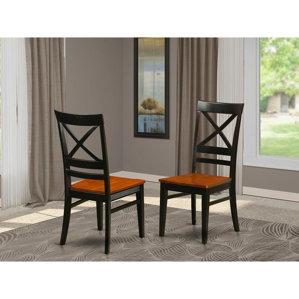 Quincy  Dining  Dining  room  Chair  With  X-Back  in  Black  &  Cherry  Finish,  Set  of  2. Picture 1