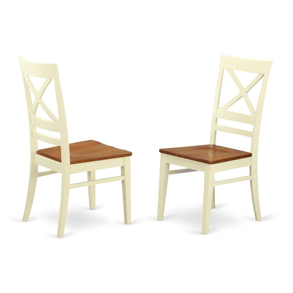 Quincy  Dining  Kitchen  dining  Chair  With  X-Back  in  Buttermilk  &  Cherry  Finish,  Set  of  2. Picture 2