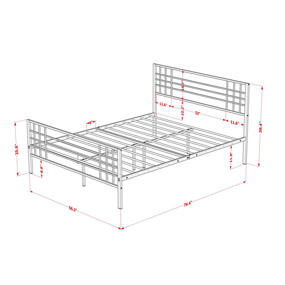Tyler Bed Frame with 9 Metal Legs - High-class Bed in Powder Coating Black Color. Picture 7