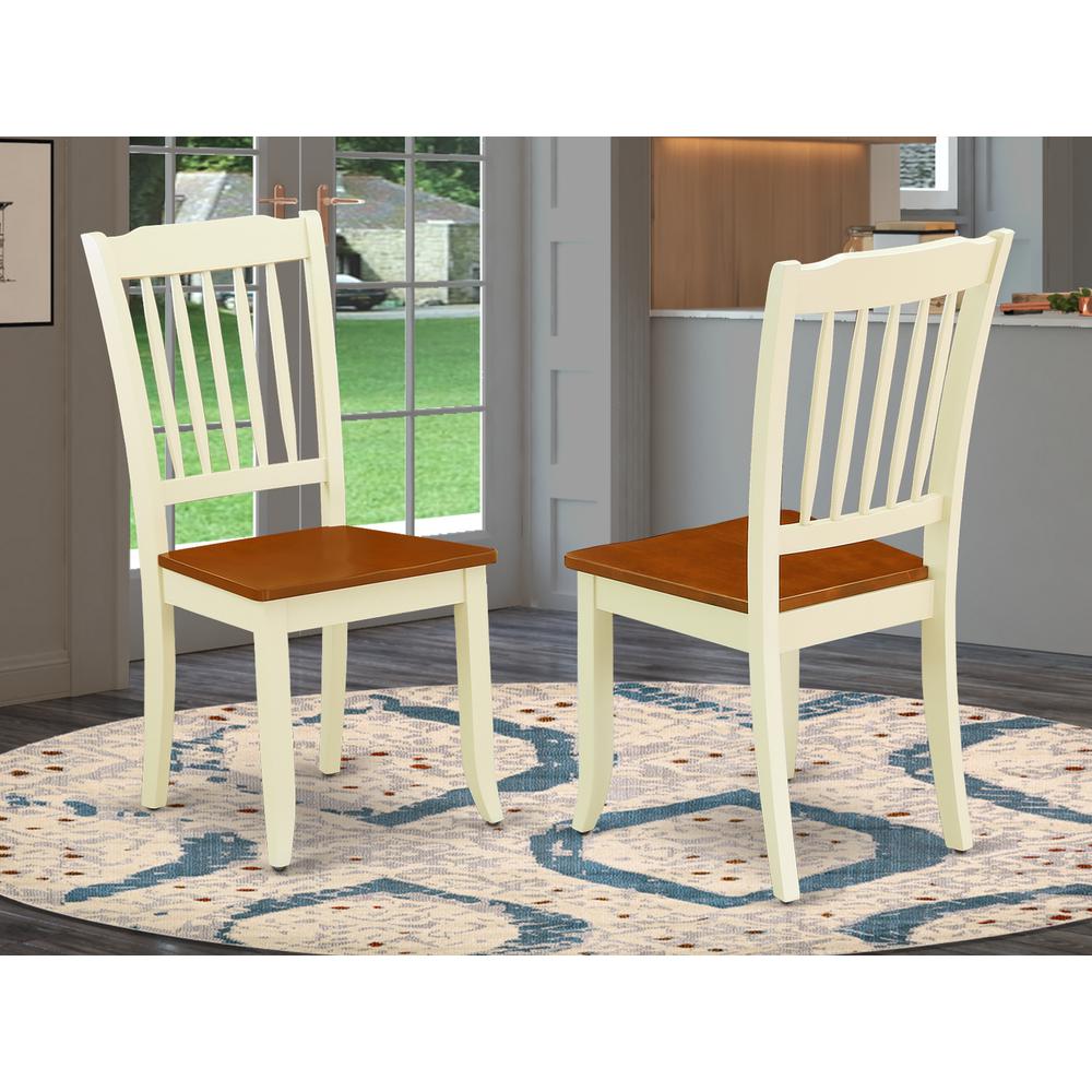 Dining Chair Buttermilk & Cherry, DAC-BMK-W set of 2. Picture 2
