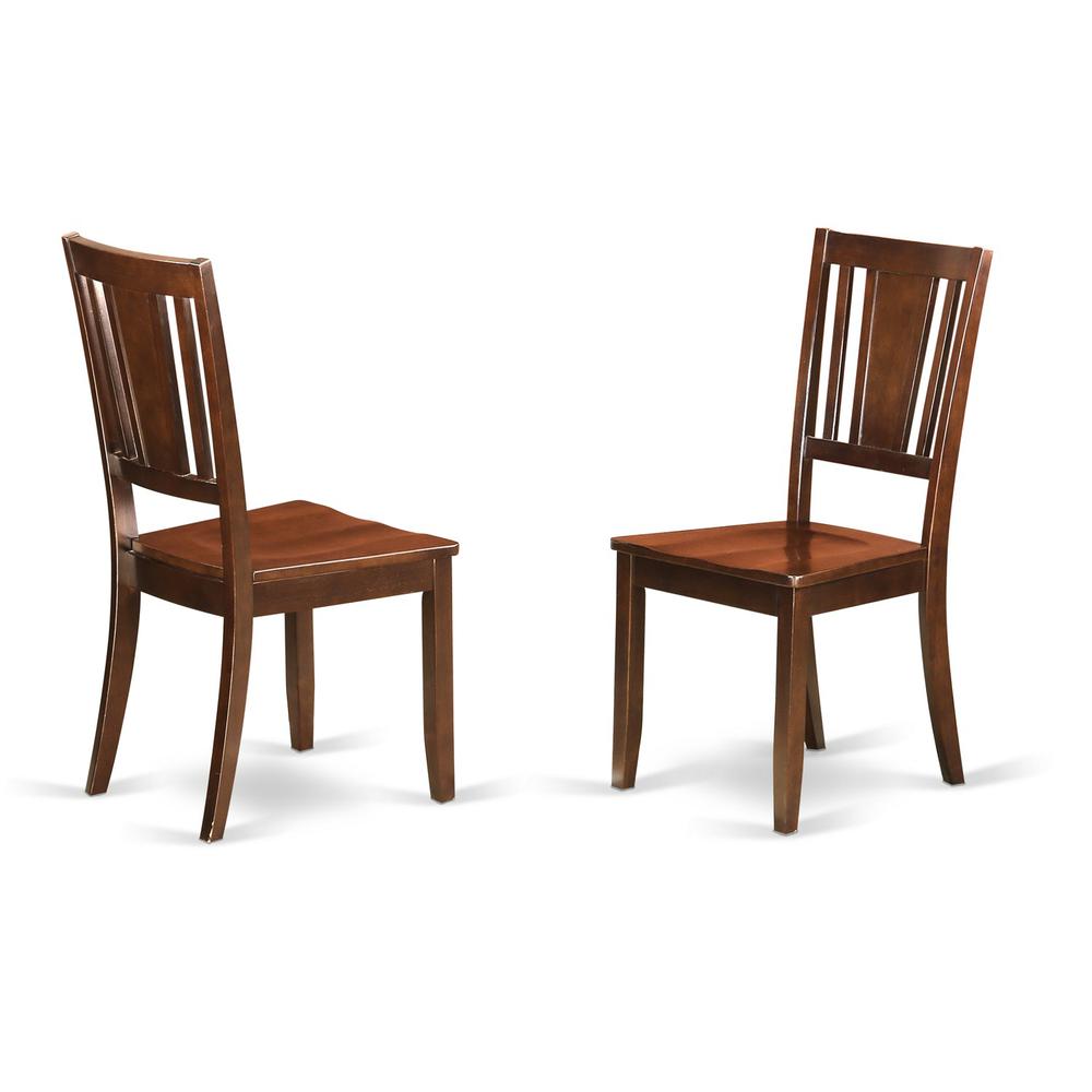 Dudley  Dining  Chair  with  Wood  Seat  in  Mahogany  Finish,  Set  of  2. Picture 2