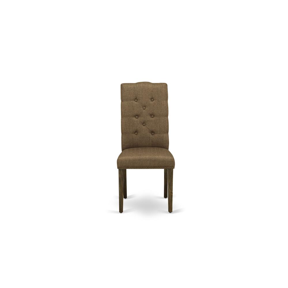 9-pc with Chair’s Legs and Brown Beige Linen Fabric. Picture 12