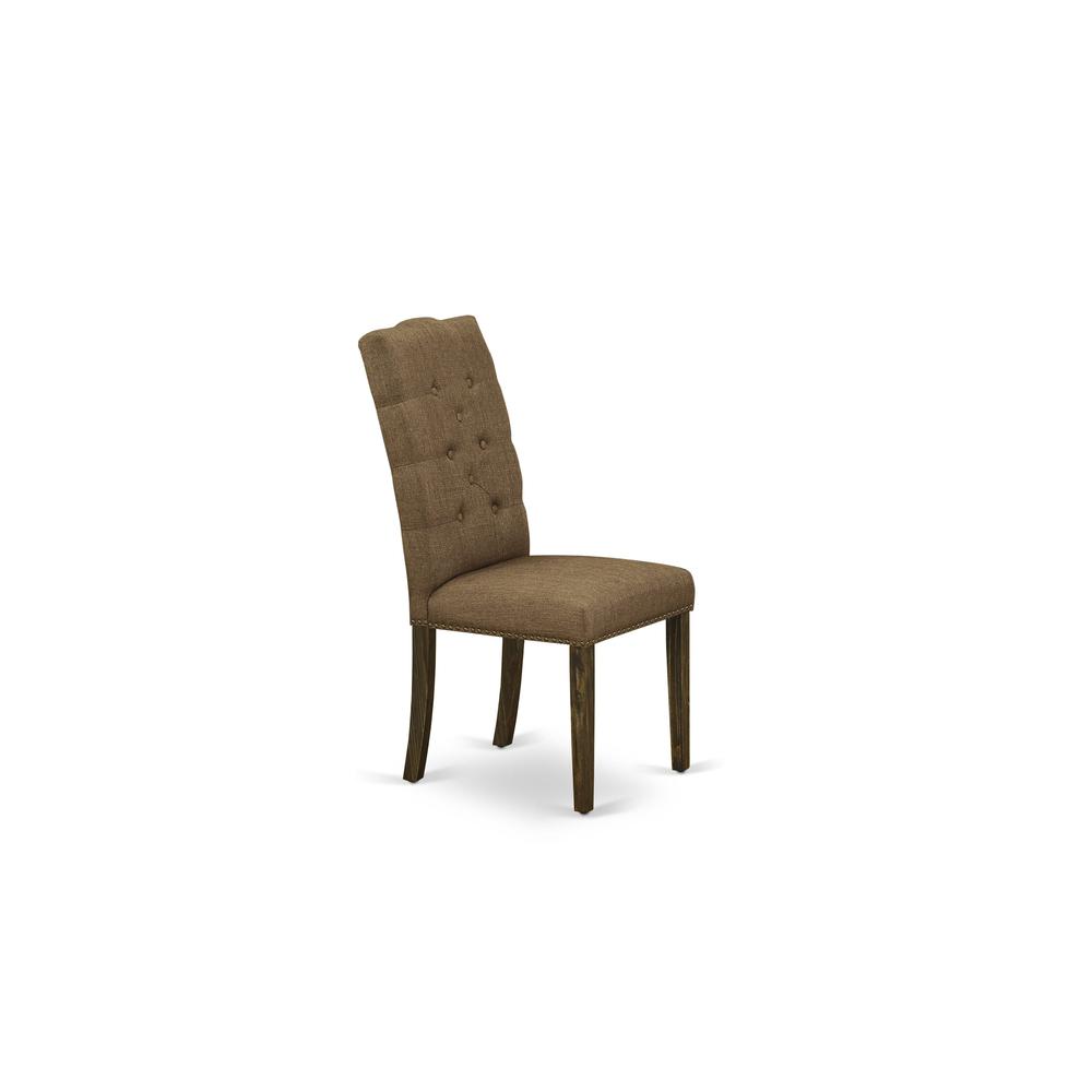 9-pc with Chair’s Legs and Brown Beige Linen Fabric. Picture 13