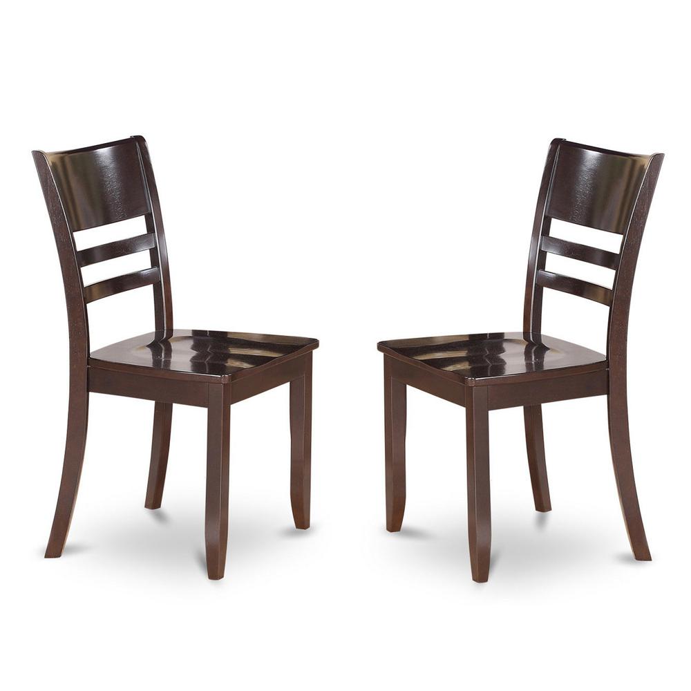 Lynfield  Dining  Chair  with  Wood  Seat  in  Cappuccino  Finish,  Set  of  2. Picture 2