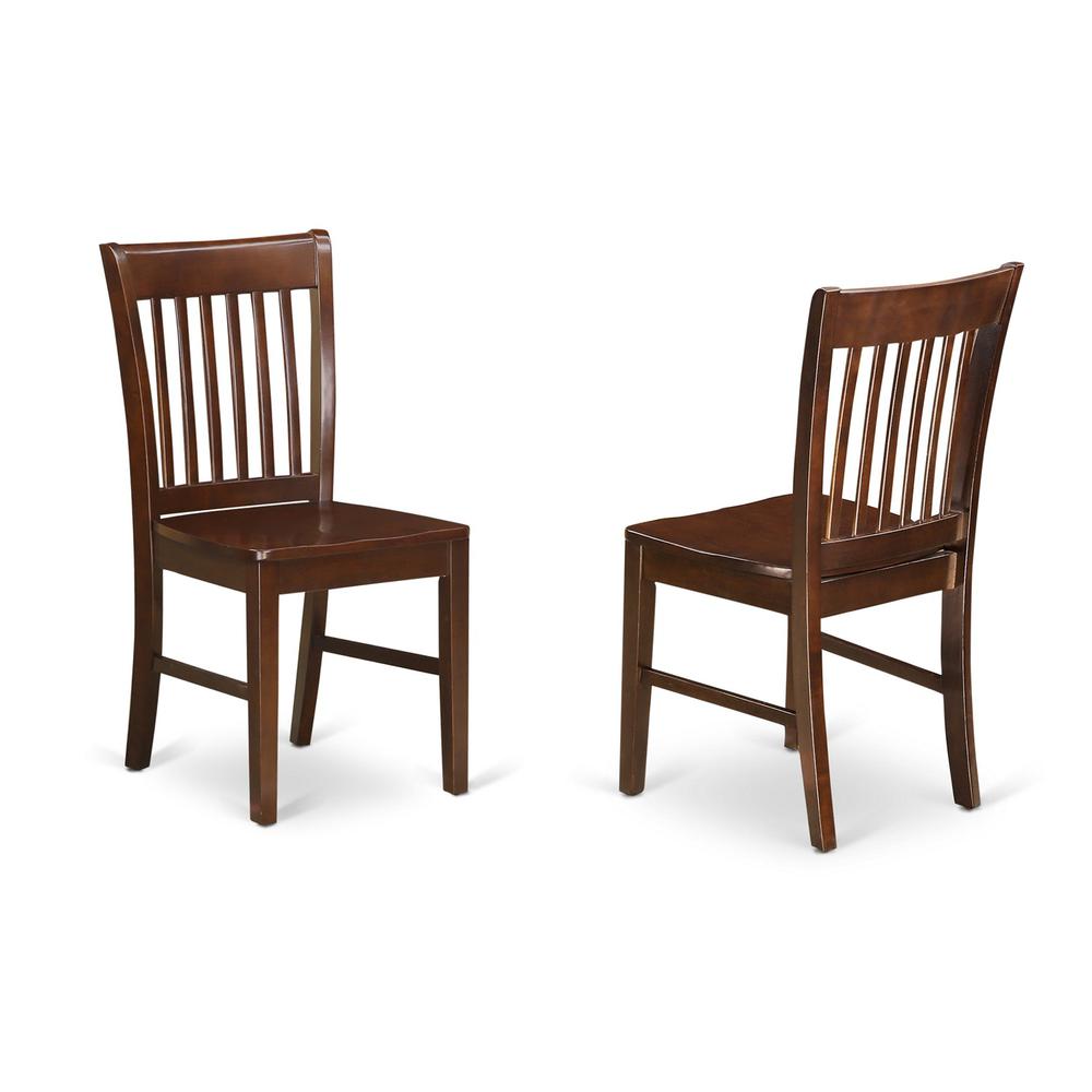 Norfolk  kitchen  dining  chair  with  Wood  Seat    -Mahogany  Finish.,  Set  of  2. Picture 2