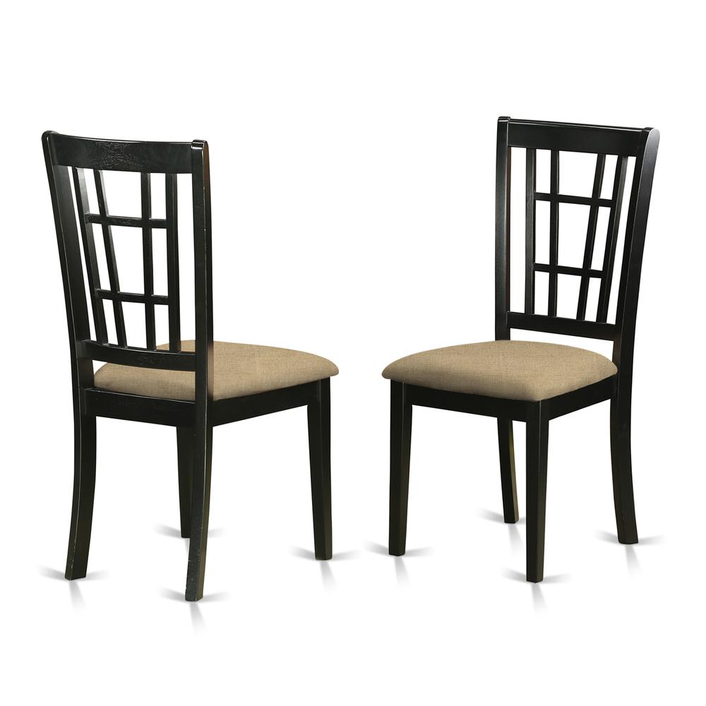 DUNI6-BLK-C 6 PC Kitchen nook Dining set - Kitchen Table and 4 Dining Chairs with Bench. Picture 3