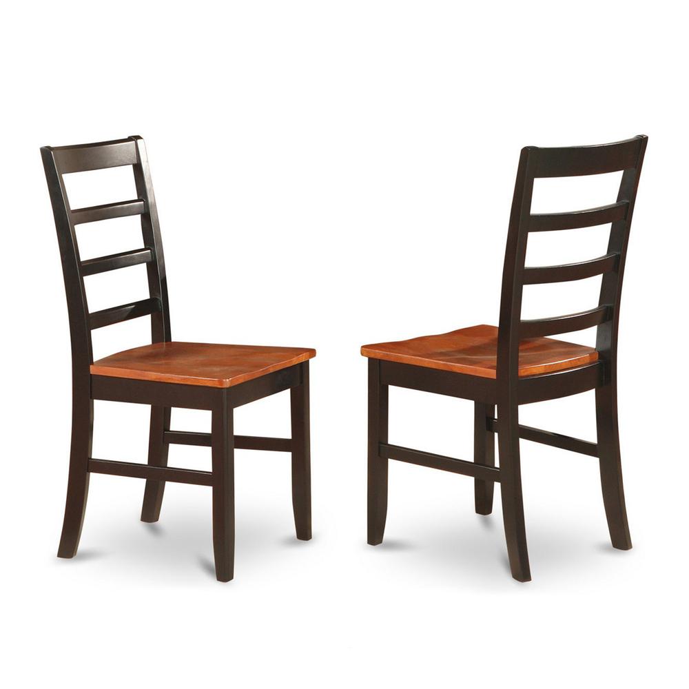 Parfait  Chair  with  Wood  Seat  -    Black  &  Cherry  Finish.,  Set  of  2. Picture 2