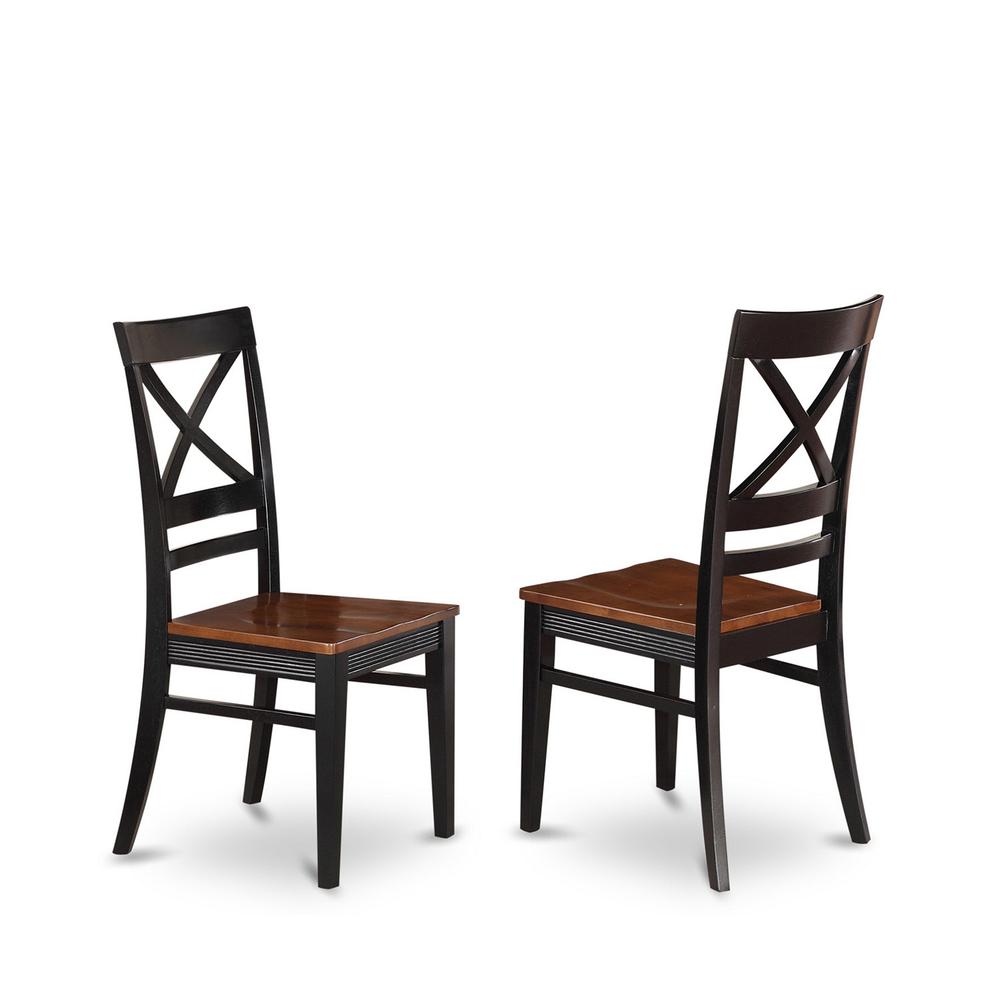 Quincy  Dining  Dining  room  Chair  With  X-Back  in  Black  &  Cherry  Finish,  Set  of  2. Picture 2
