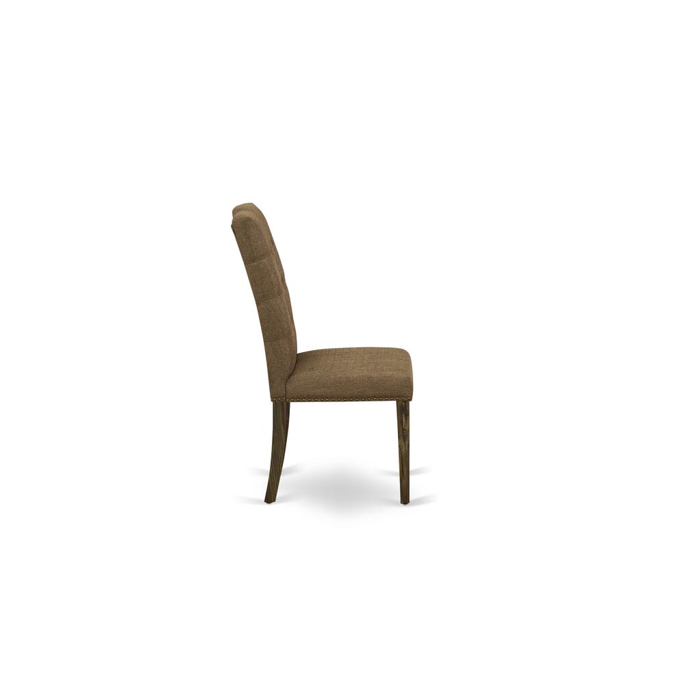 9-piece with Chair’s Legs and Brown Beige Linen Fabric. Picture 9