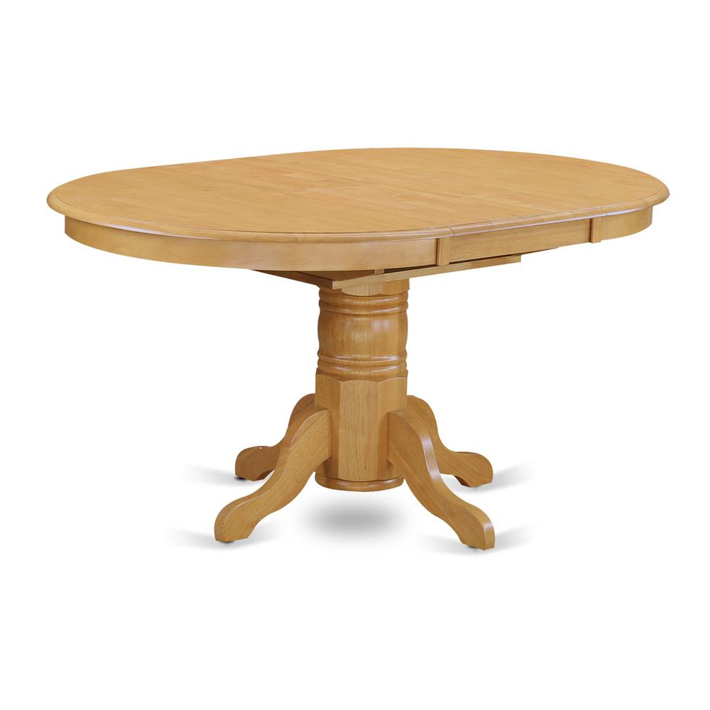 AVON7-OAK-C 7 Pc Dining room set-Oval dinette Table with Leaf and 6 Dining Chairs in Oak. Picture 3