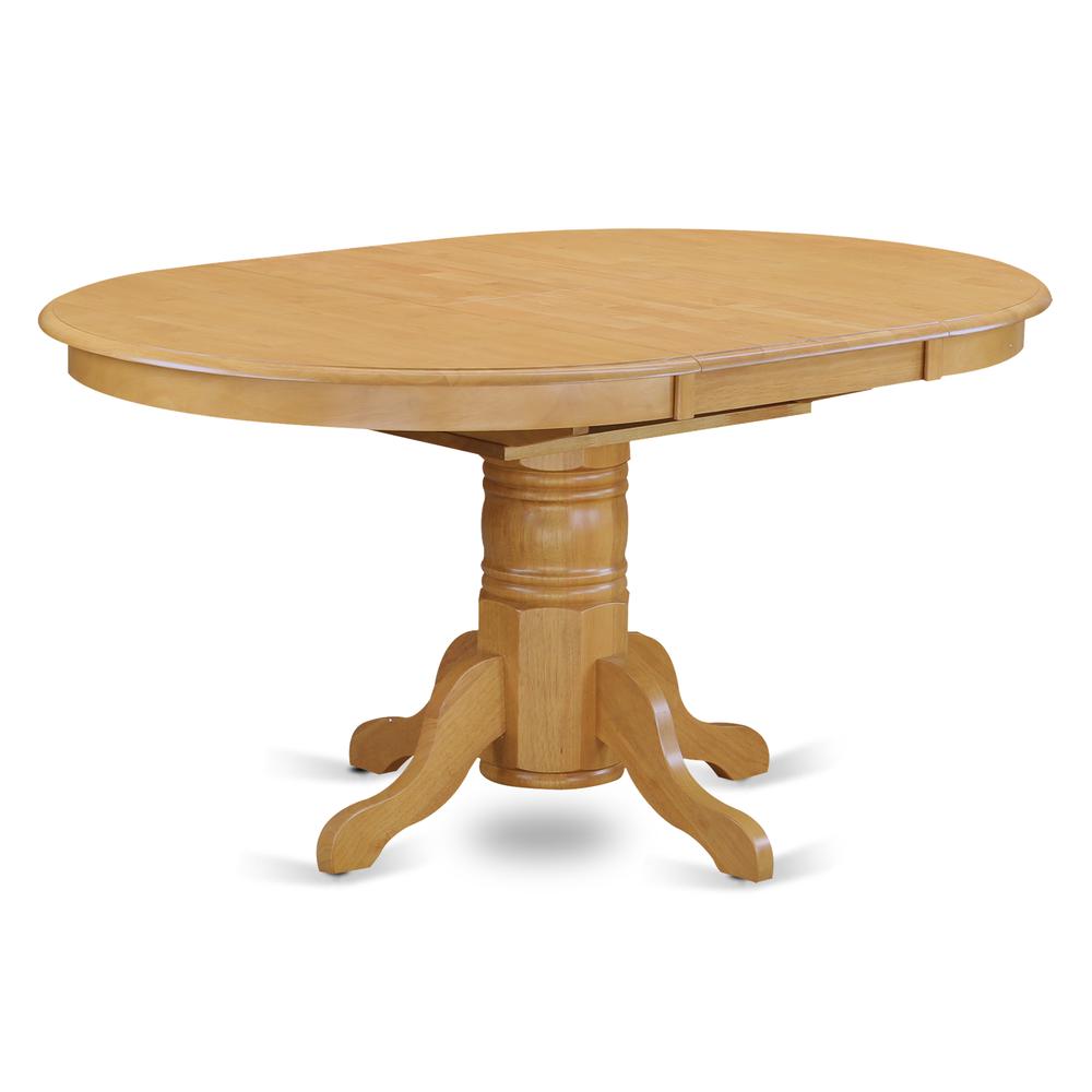 AVON7-OAK-C 7 Pc Dining room set-Oval dinette Table with Leaf and 6 Dining Chairs in Oak. Picture 4