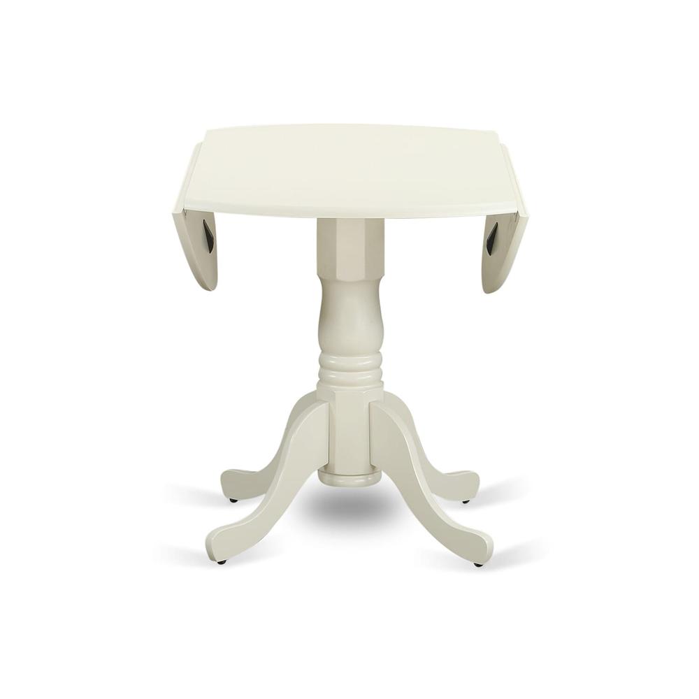 5 Piece Kitchen Table Set Consists of a Round Dining Table with Dropleaf. Picture 2