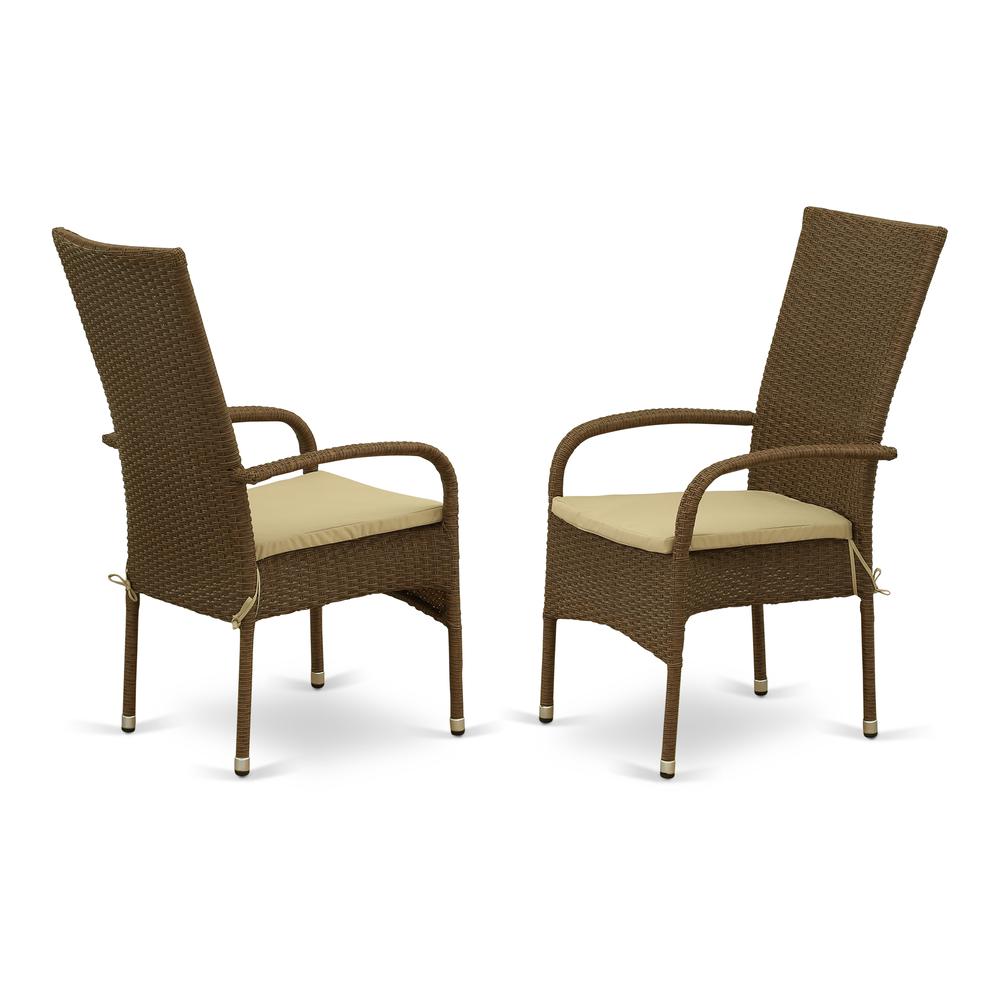 Wicker Patio Set Brown, OSOS7-02A. Picture 4