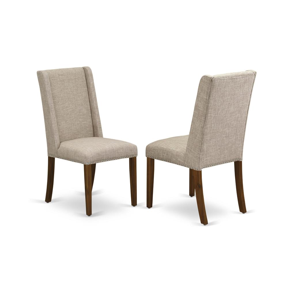 7-pc dining set with Chair’s Legs and Clay Linen Fabric. Picture 6