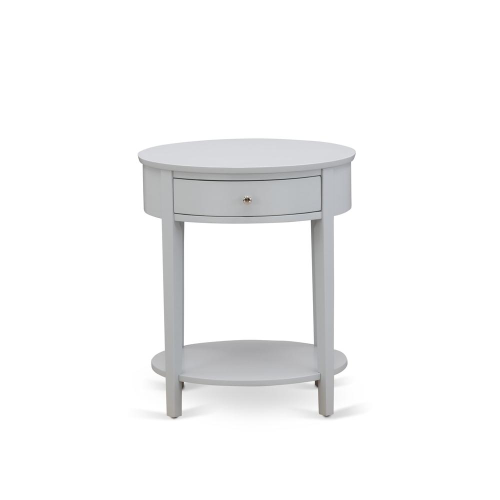 HI-14-ET Mid Century Nightstand with 1 Mid Century Modern Drawer, Stable and Sturdy Constructed - Urban Gray Finish. Picture 2