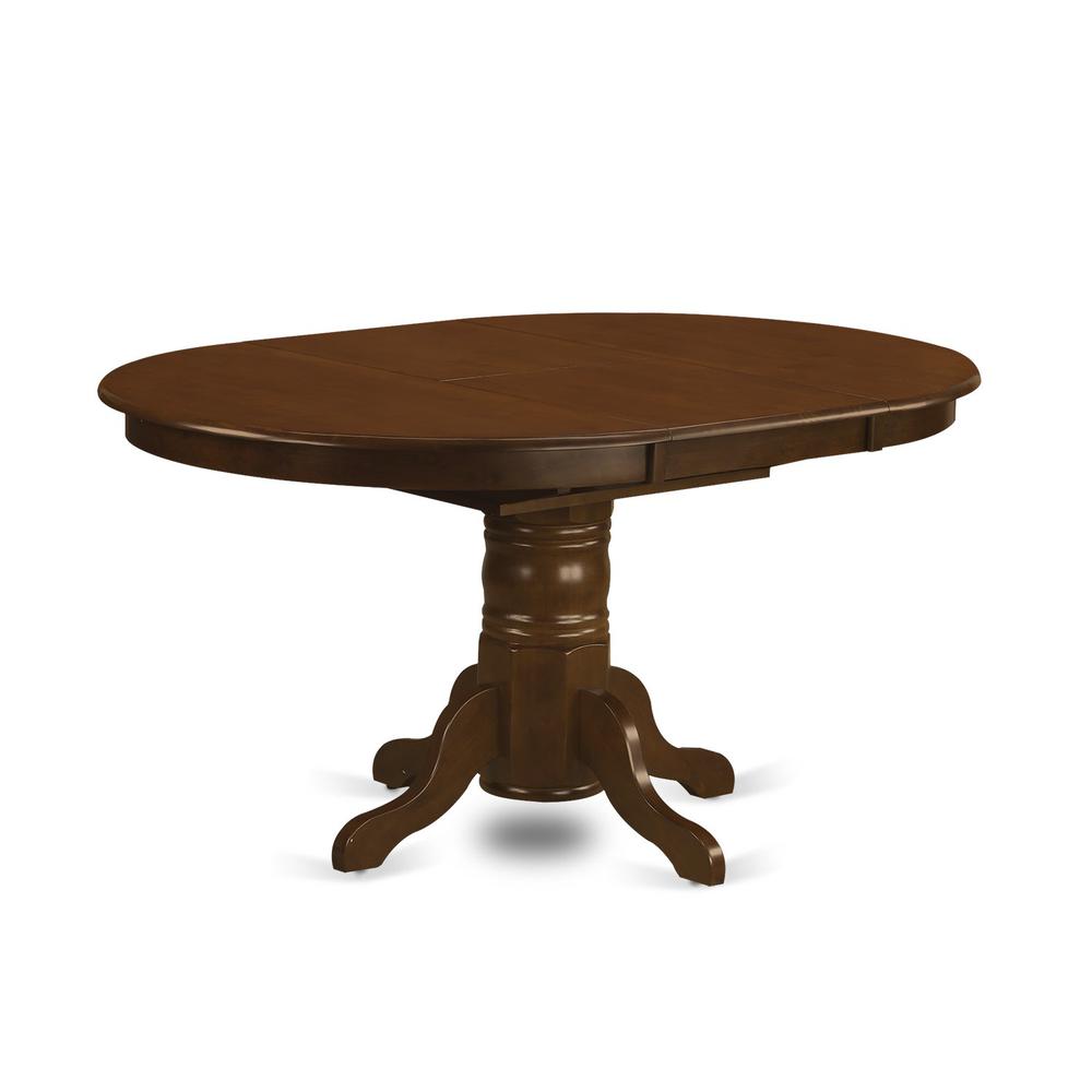 7  Pc  Kenley  Dining  Table  with  a  18  Leaf  and  6  hard  wood  Kitchen  Chairs  in  Espresso  .". Picture 3
