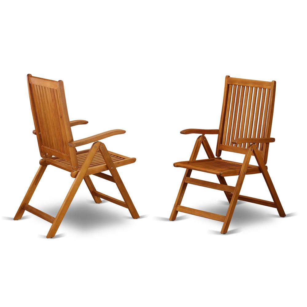 Wooden Patio Chair Natural Oil set of 2 , BCNC5NA. Picture 1
