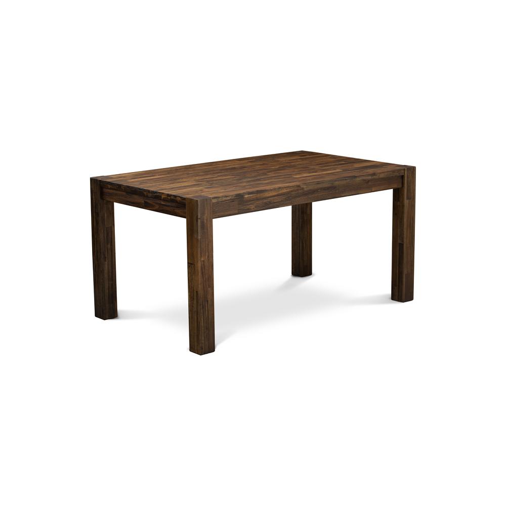 7 Piece Modern Dining Table Set Consists of a Rectangle Rustic Wood Table. Picture 1