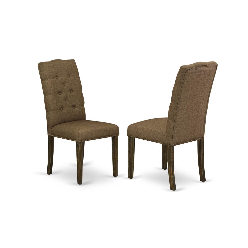 9-piece with Chair’s Legs and Brown Beige Linen Fabric. Picture 6