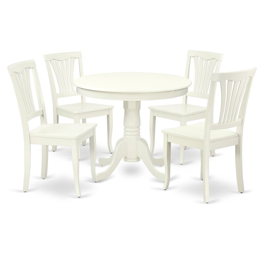 Dining Room Set Linen White, ANAV5-LWH-W. Picture 1