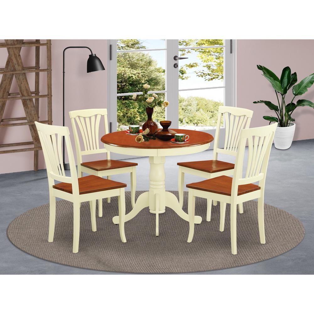 5  Pc  small  Kitchen  Table  set-round  Kitchen  Table  and  4  Chairs  for  Dining  room. Picture 1