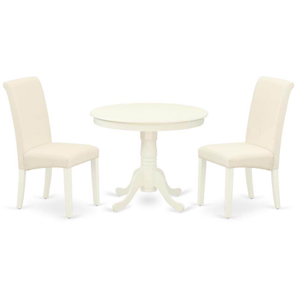 Dining Room Set Linen White, ANBA3-LWH-01. Picture 1