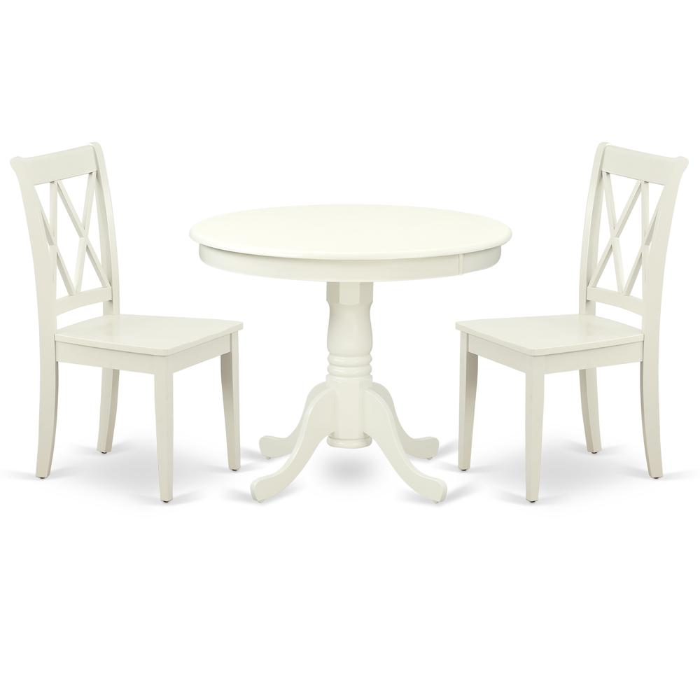 Dining Room Set Linen White, ANCL3-LWH-W. Picture 1