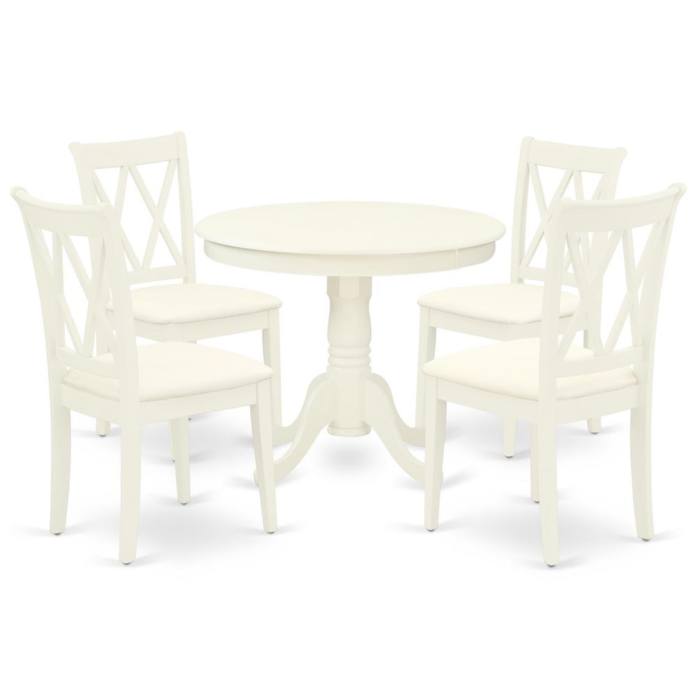 Dining Room Set Linen White, ANCL5-LWH-C. Picture 1