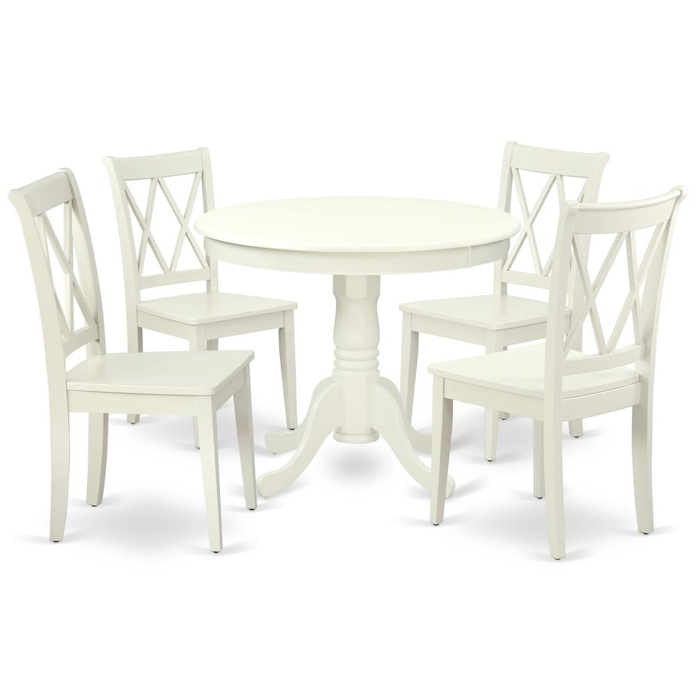 Dining Room Set Linen White, ANCL5-LWH-W. Picture 1