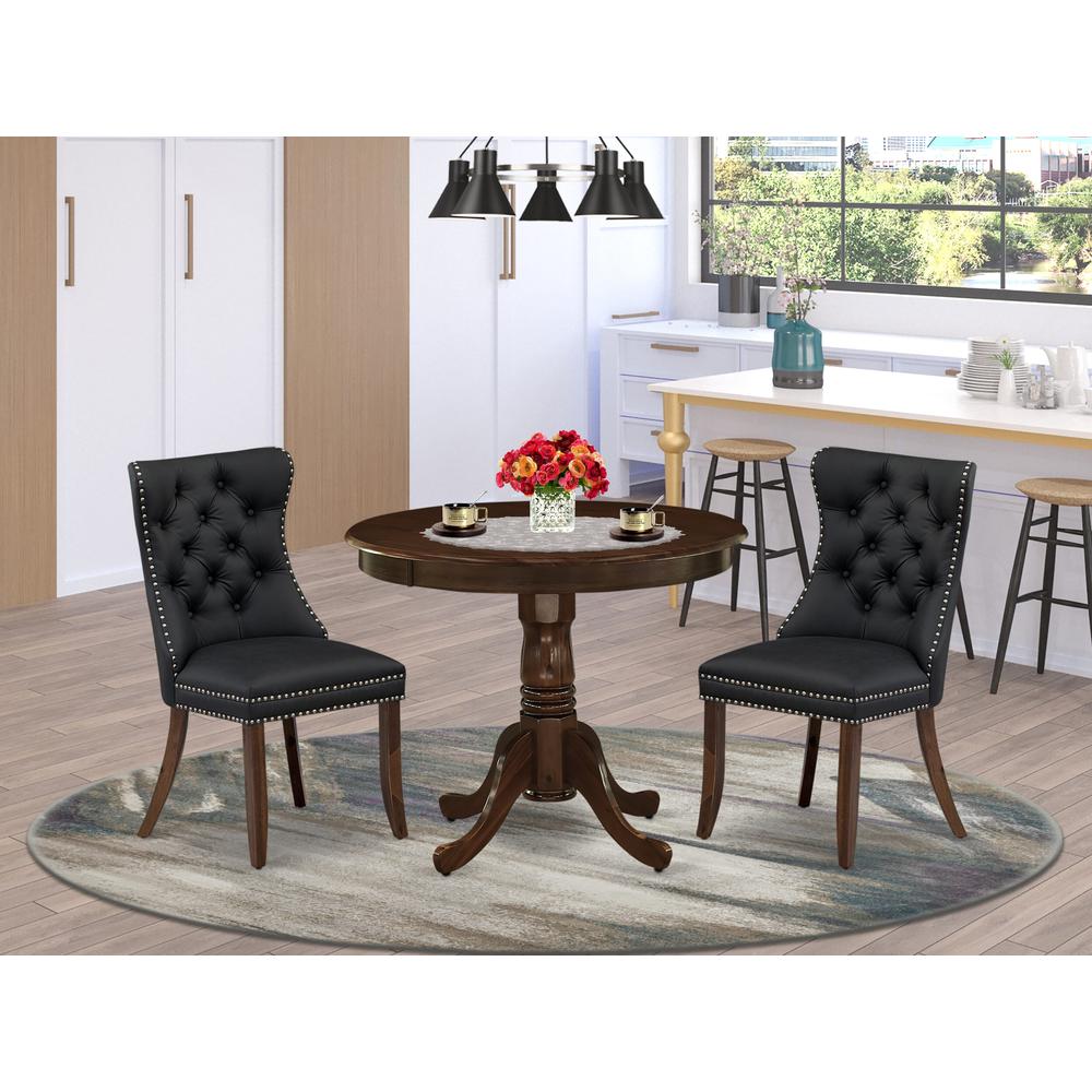 3 Piece Kitchen Table & Chairs Set Consists of a Round Dining Table. Picture 1
