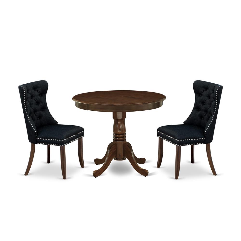 3 Piece Kitchen Table Set Contains a Round Dining Table with Pedestal. Picture 6