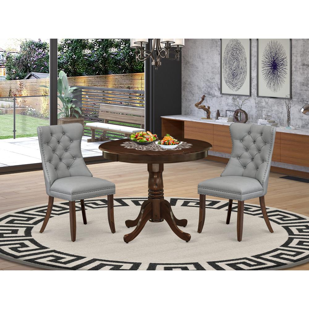 3 Piece Dining Room Table Set Consists of a Round Kitchen Table with Pedestal. Picture 1
