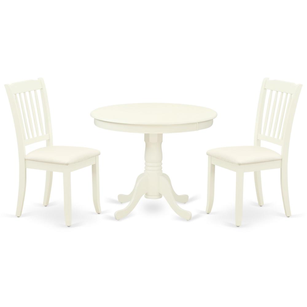 Dining Room Set Linen White, ANDA3-LWH-C. Picture 1
