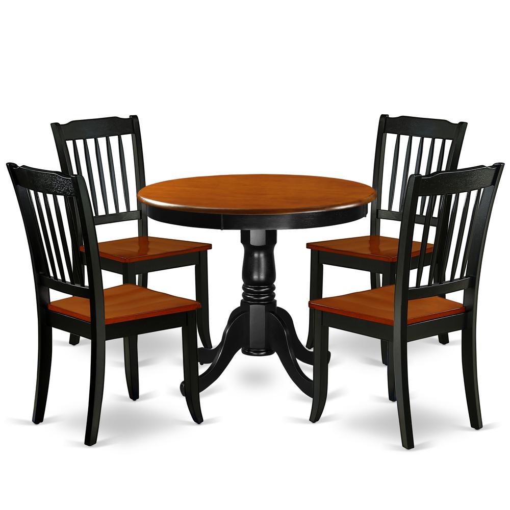 Dining Room Set Black & Cherry, ANDA5-BCH-W. Picture 1