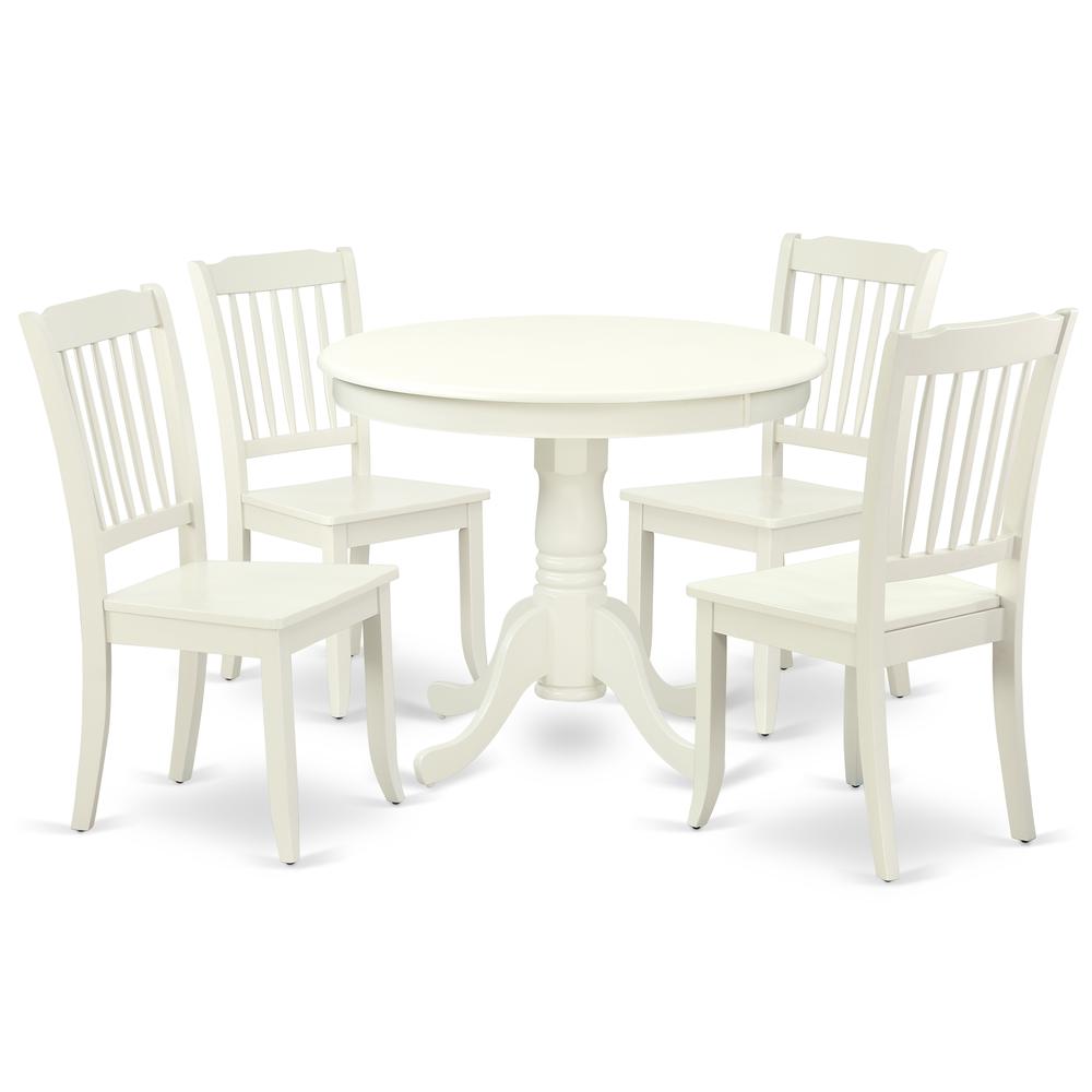 Dining Room Set Linen White, ANDA5-LWH-W. Picture 1
