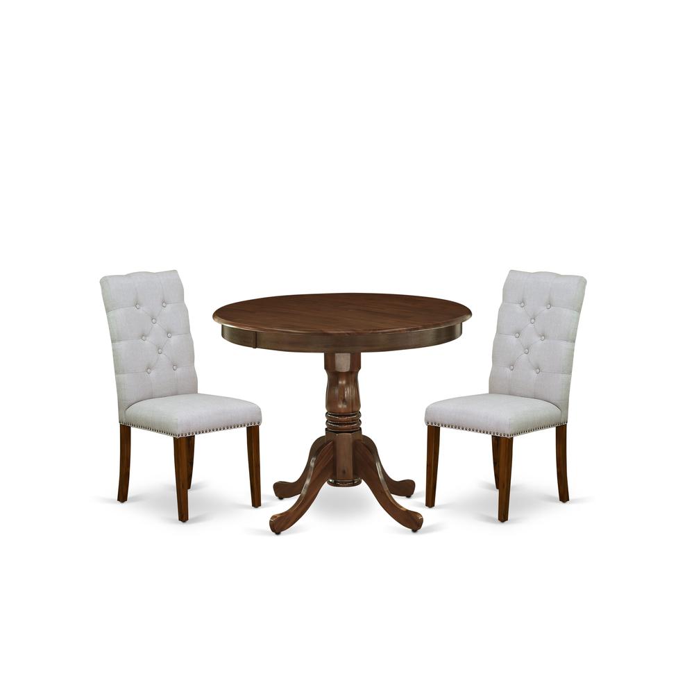 3 Pc Dining Table Set Consist of a Round Table and 2 Parson Chairs. Picture 6