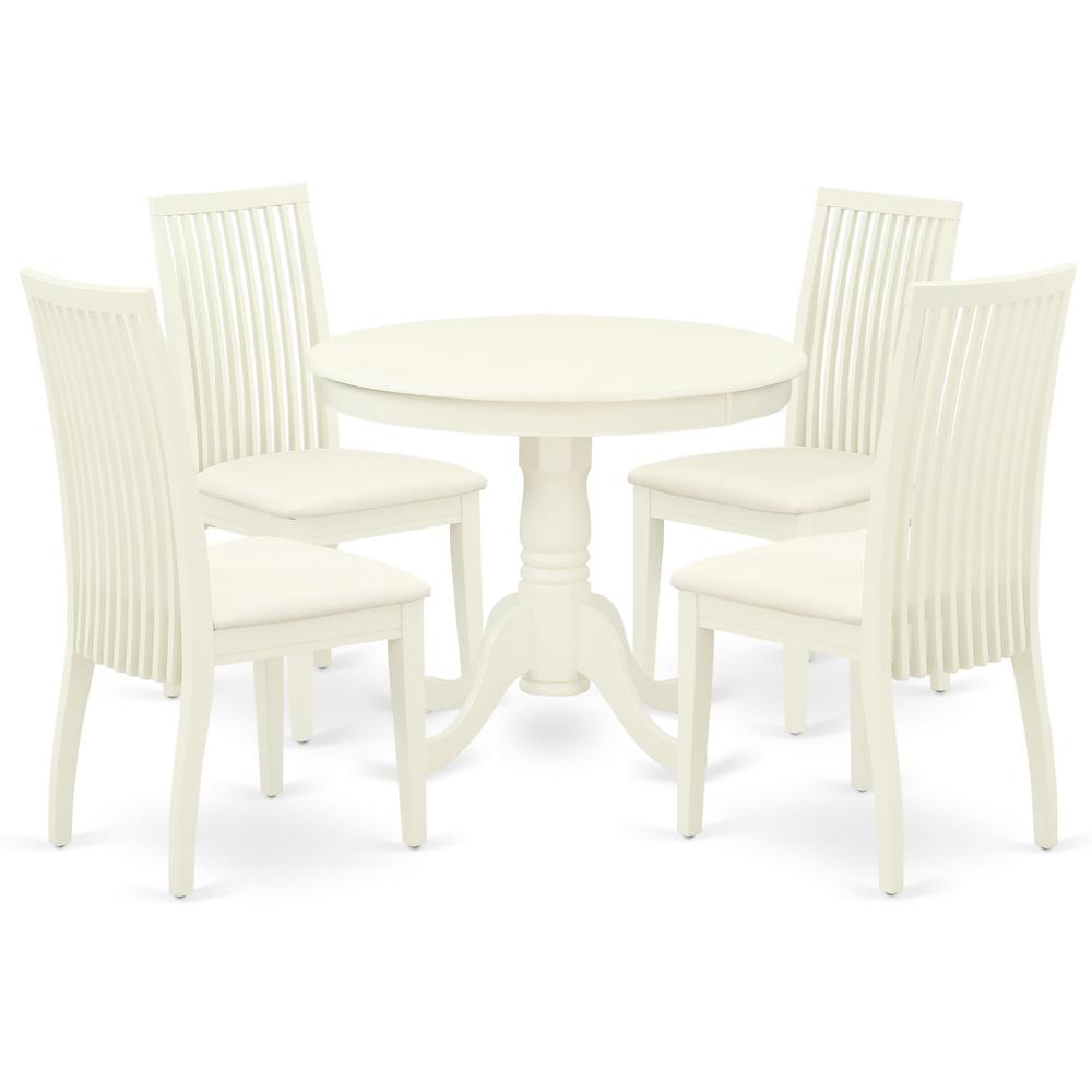 Dining Room Set Linen White, ANIP5-LWH-C. Picture 1