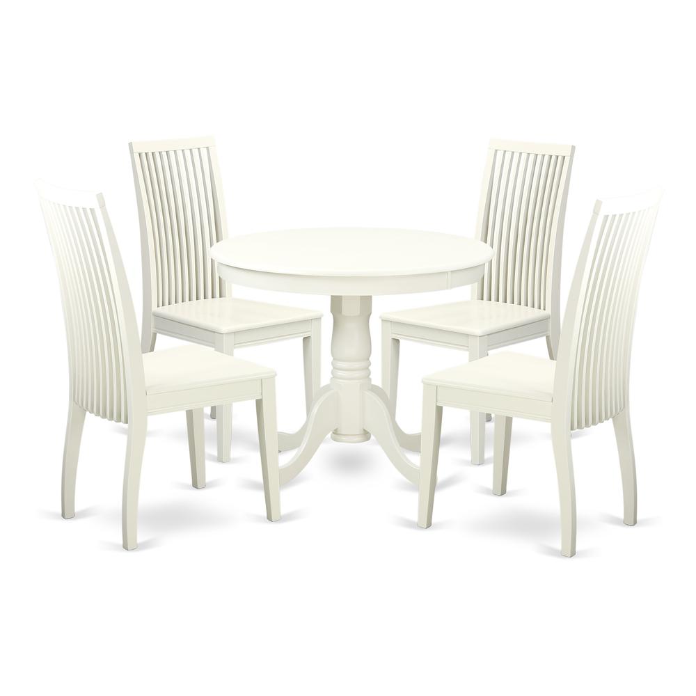 Dining Room Set Linen White, ANIP5-LWH-W. Picture 1