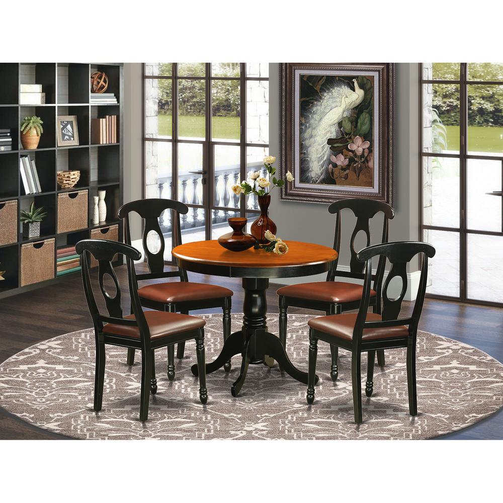 5  PC  Dining  set  including  4  Leather  Chairs  in  Black. Picture 1