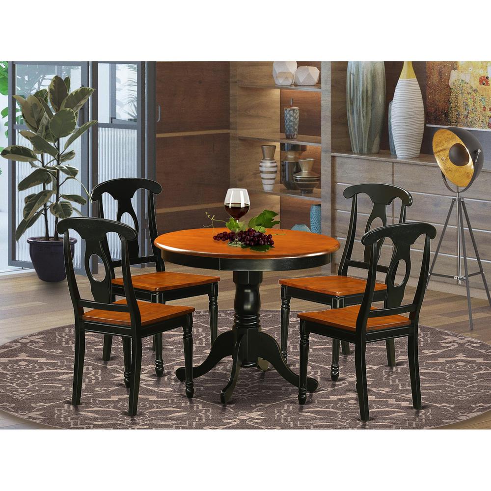 5  PC  Dining  set  including  4  Wood  Chairs  in  Black. Picture 1