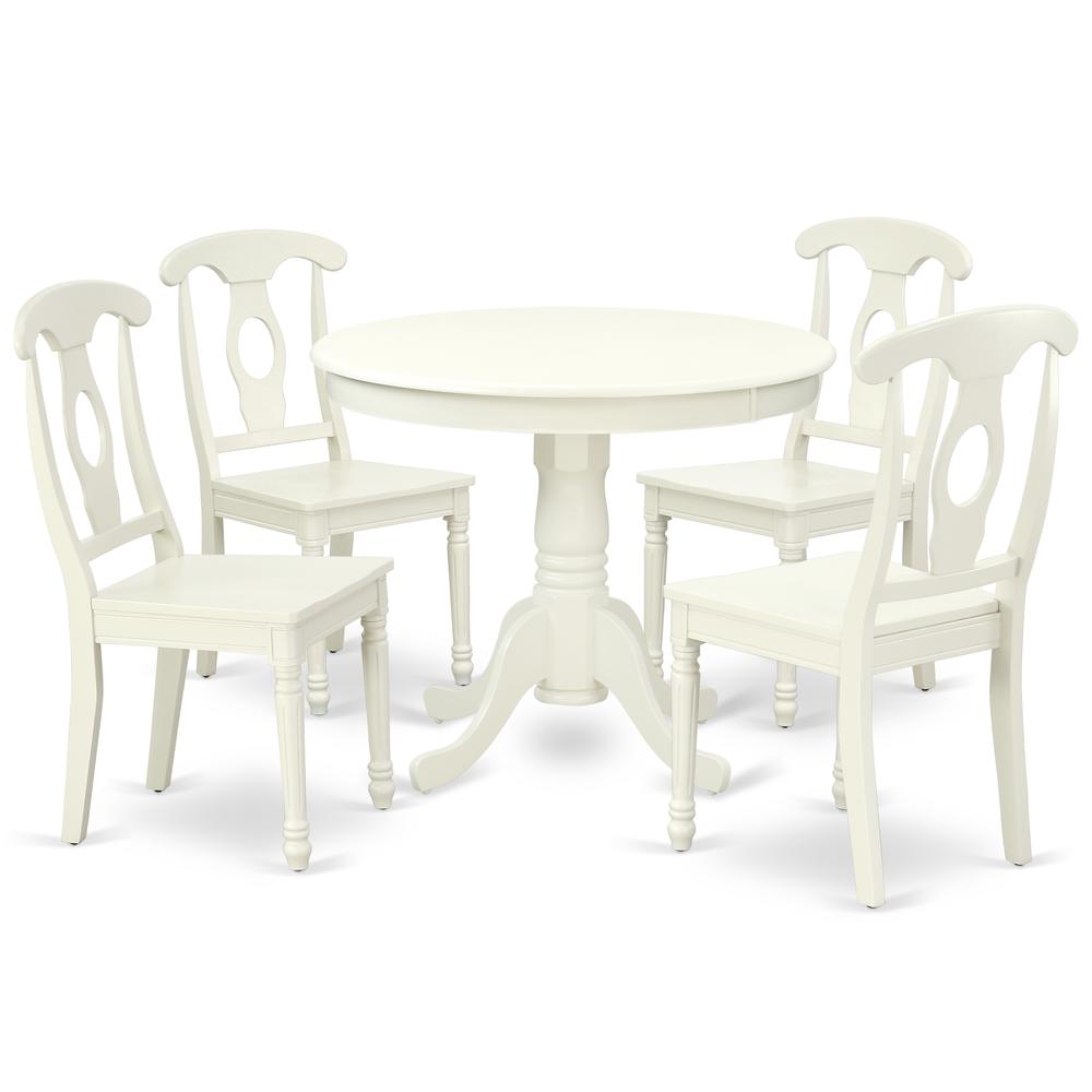 Dining Room Set Linen White, ANKE5-LWH-W. Picture 1