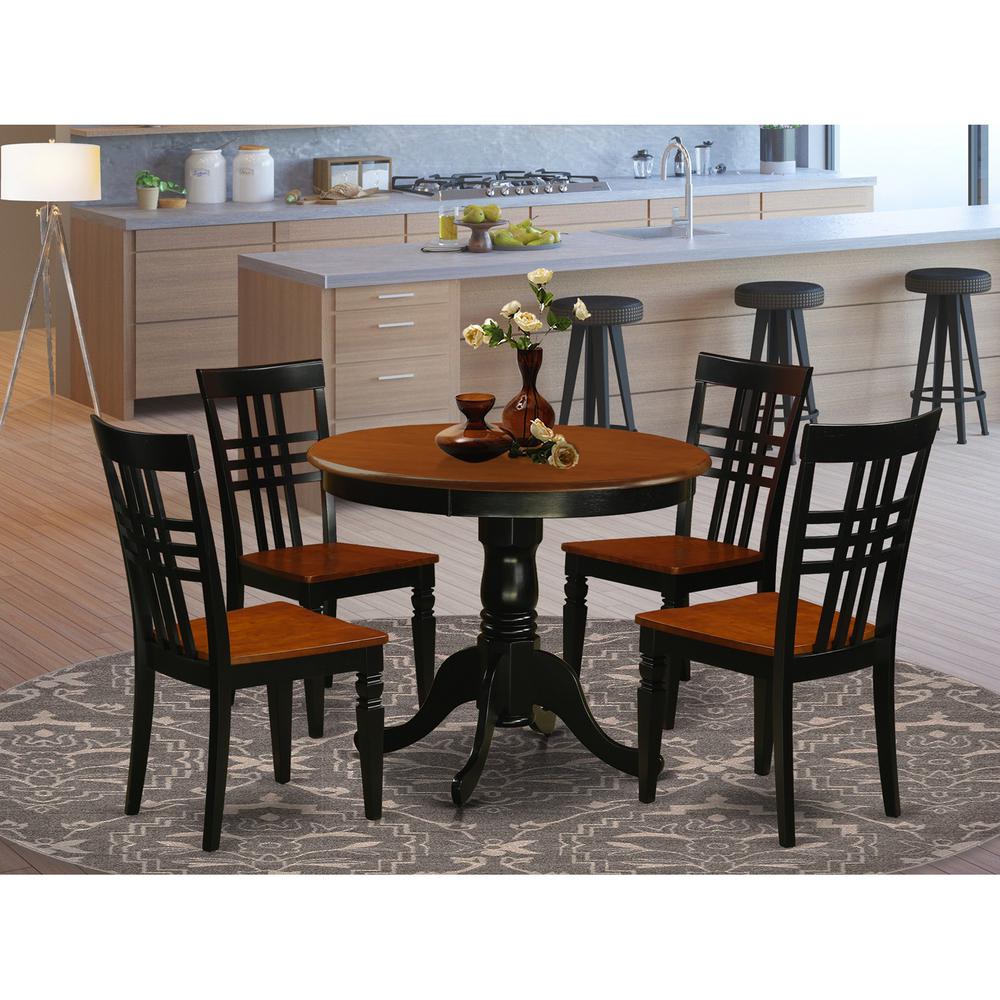 5  Pc  Dining  room  set  with  a  Table  and  4  Dining  Chairs  in  Black  and  Cherry. Picture 1