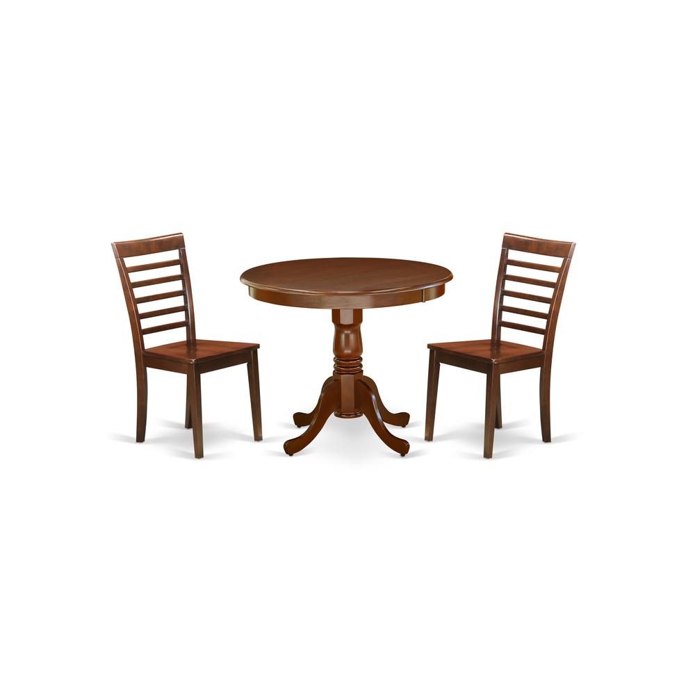 Dining Room Set Mahogany, ANML3-MAH-W. Picture 1